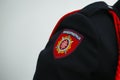 Close up detail of Serbian gendarmerie ÃÂ¶ÃÂ°ÃÂ½ÃÂ´ÃÂ°Ãâ¬ÃÂ¼ÃÂµÃâ¬ÃÂ¸ÃËÃÂ° solemn male uniform